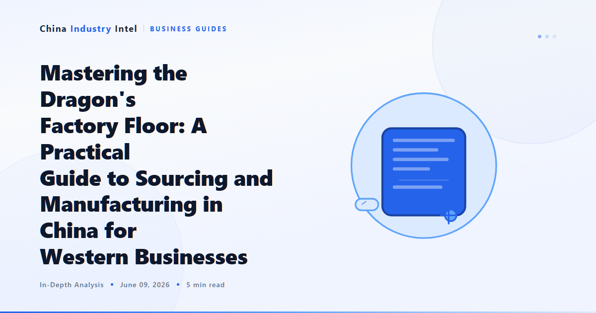 Mastering the Dragon’s Factory Floor: A Practical Guide to Sourcing and Manufacturing in China for Western Businesses