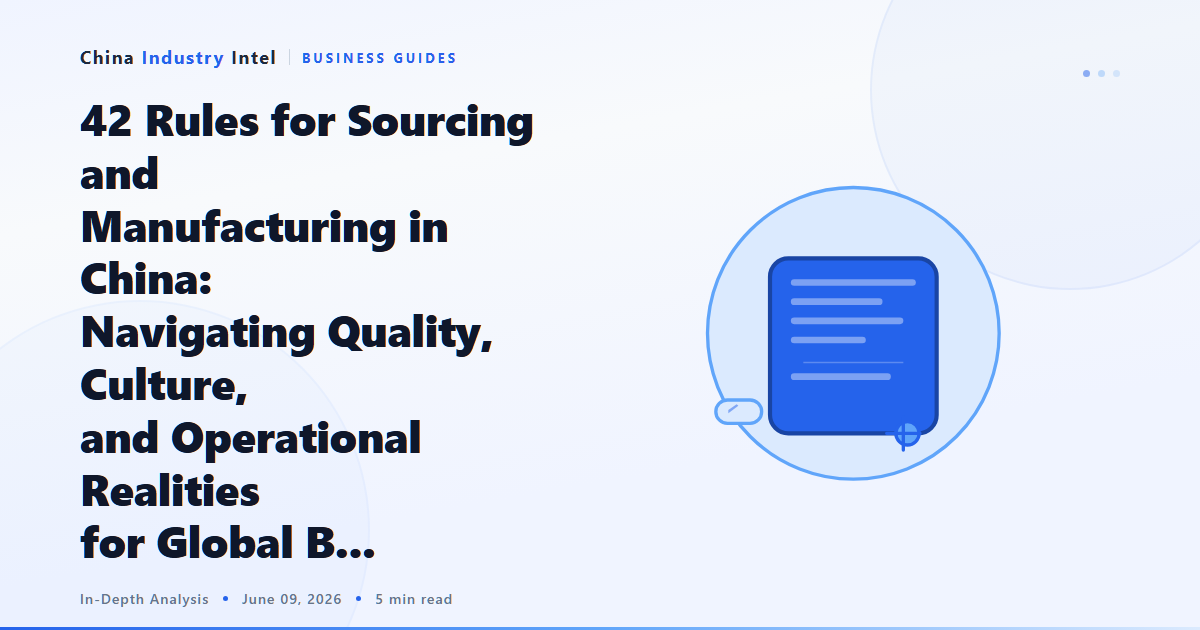 42 Rules for Sourcing and Manufacturing in China: Navigating Quality, Culture, and Operational Realities for Global B…