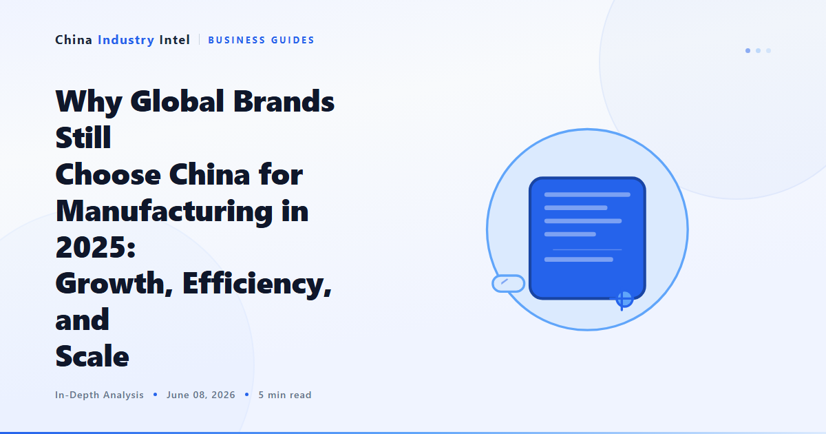 Why Global Brands Still Choose China for Manufacturing in 2025: Growth, Efficiency, and Scale