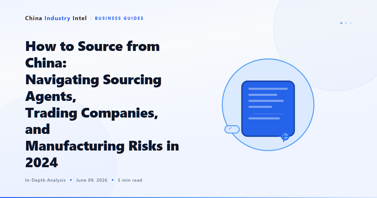 How to Source from China: Navigating Sourcing Agents, Trading Companies, and Manufacturing Risks in 2024