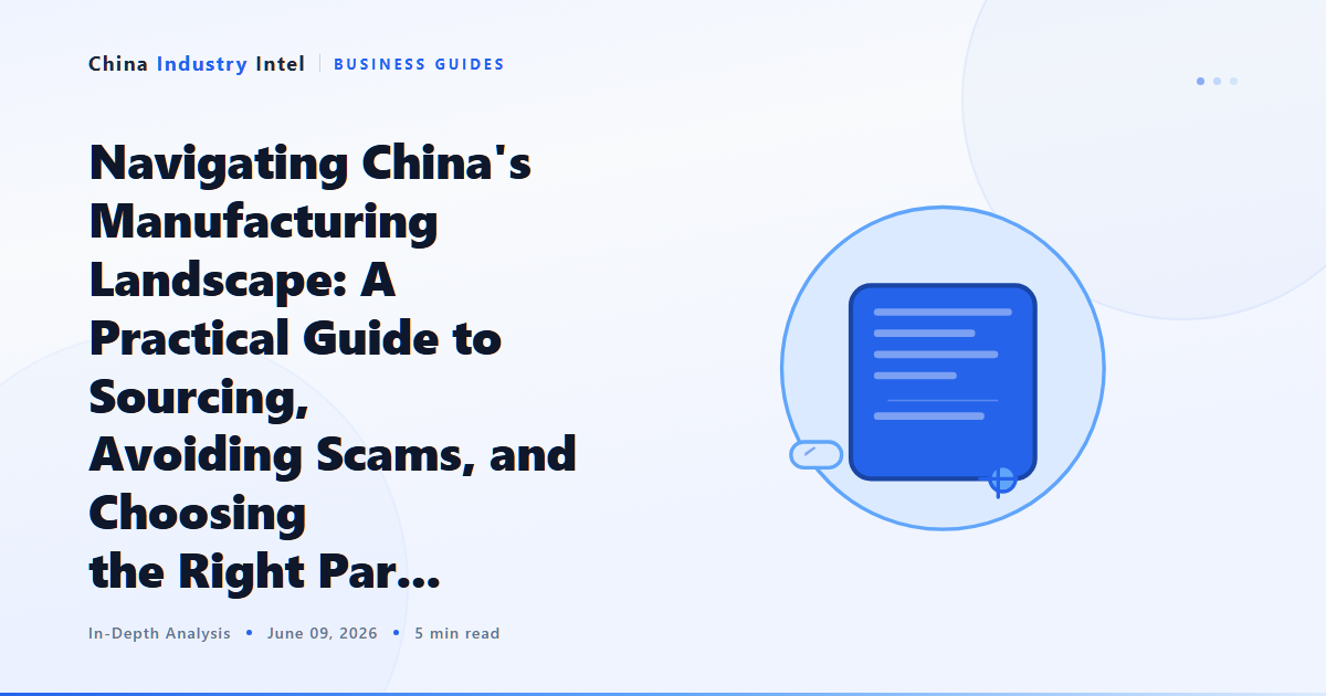 Navigating China’s Manufacturing Landscape: A Practical Guide to Sourcing, Avoiding Scams, and Choosing the Right Par…