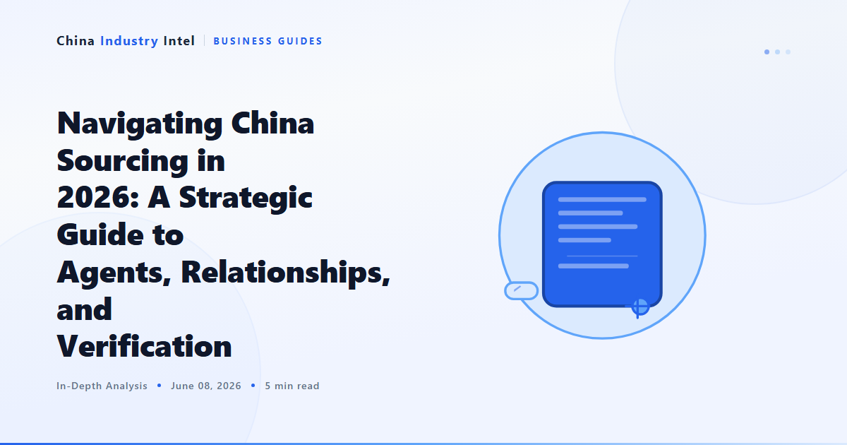 Navigating China Sourcing in 2026: A Strategic Guide to Agents, Relationships, and Verification