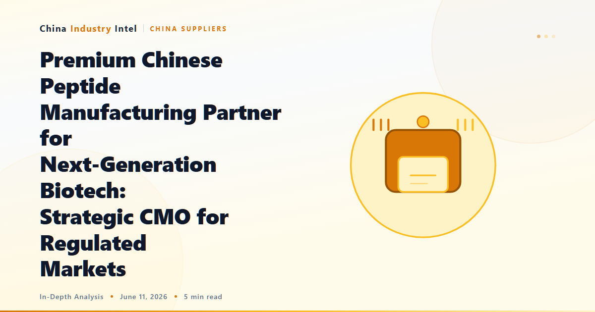 Premium Chinese Peptide Manufacturing Partner for Next-Generation Biotech: Strategic CMO for Regulated Markets