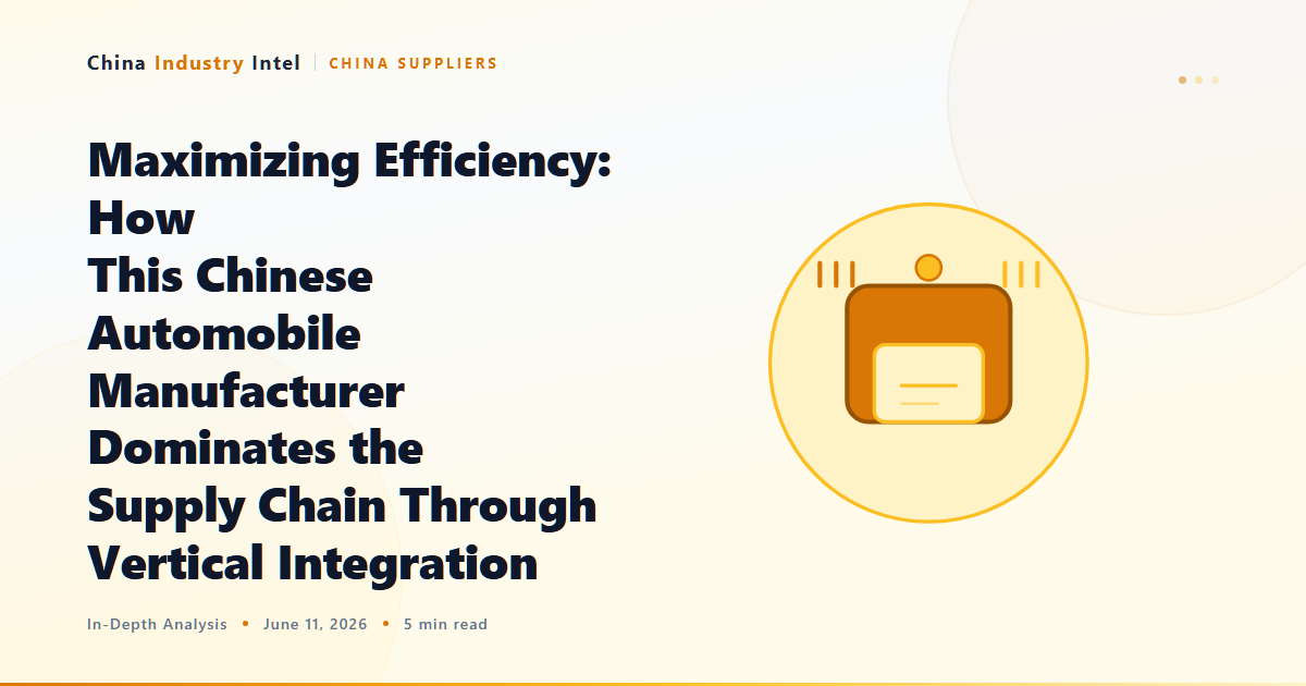 Maximizing Efficiency: How This Chinese Automobile Manufacturer Dominates the Supply Chain Through Vertical Integration
