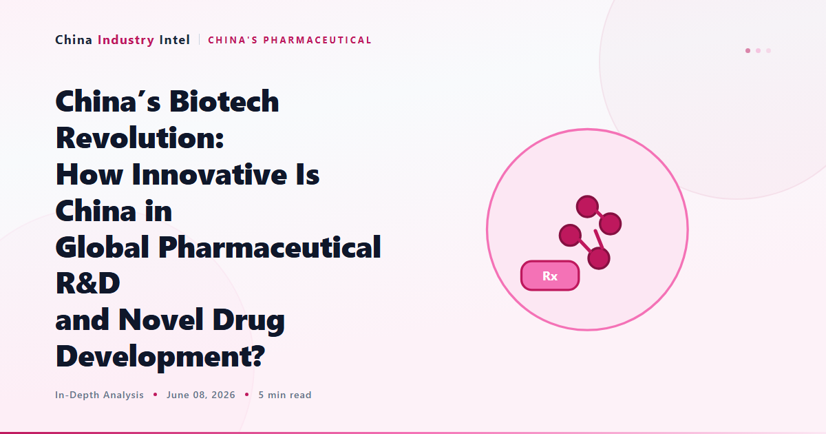 China’s Biotech Revolution: How Innovative Is China in Global Pharmaceutical R&D and Novel Drug Development?