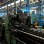 Unoccupied automated manufacturing line with industrial machinery in China