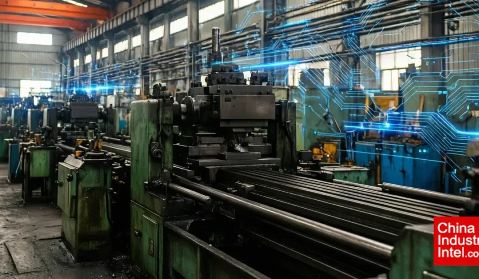 Unoccupied automated manufacturing line with industrial machinery in China
